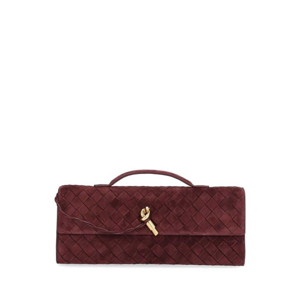 Bottega Veneta Women Andiamo Suede Clutch
